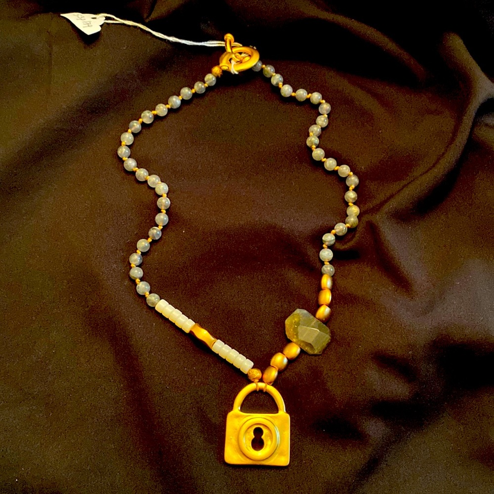 Gold and stone necklace